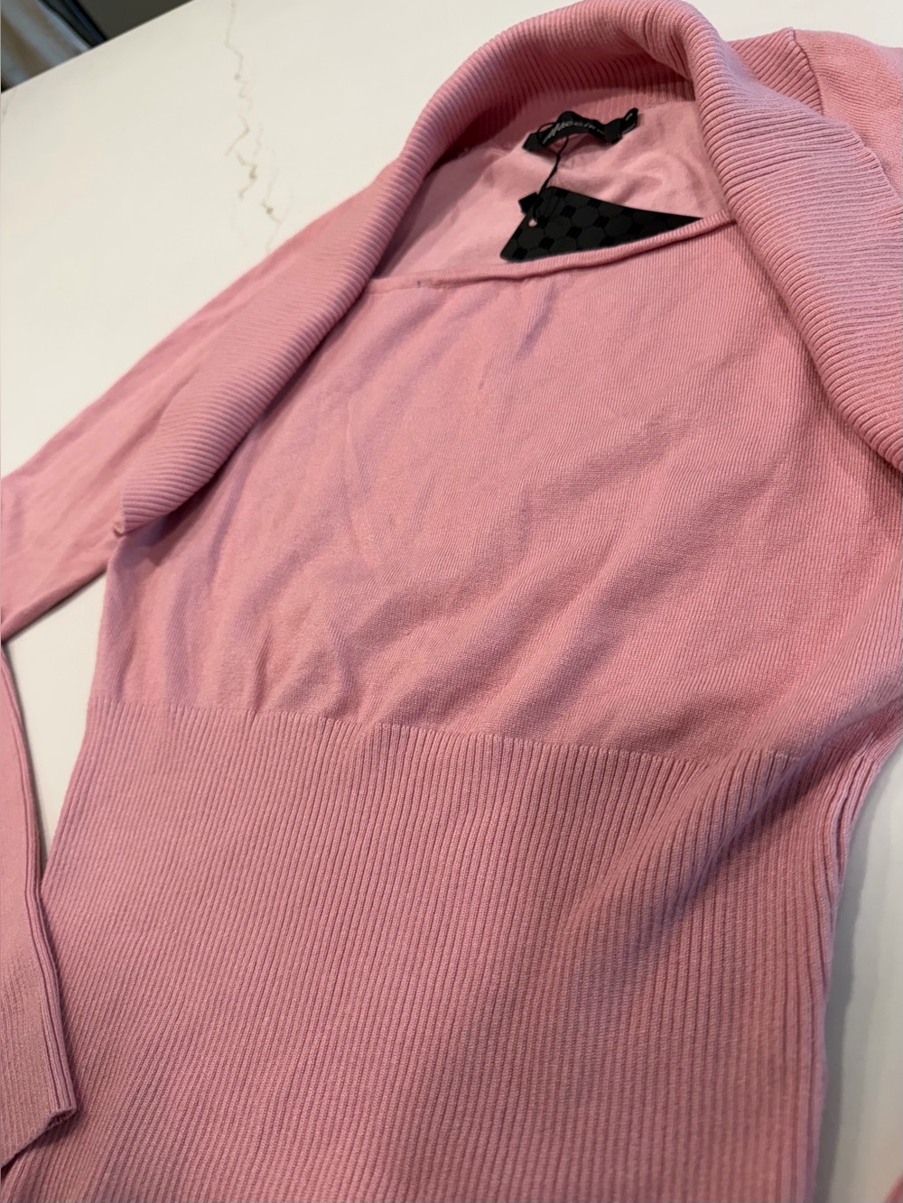 Pink Ribbed Sweater Top - Picture 3 of 5